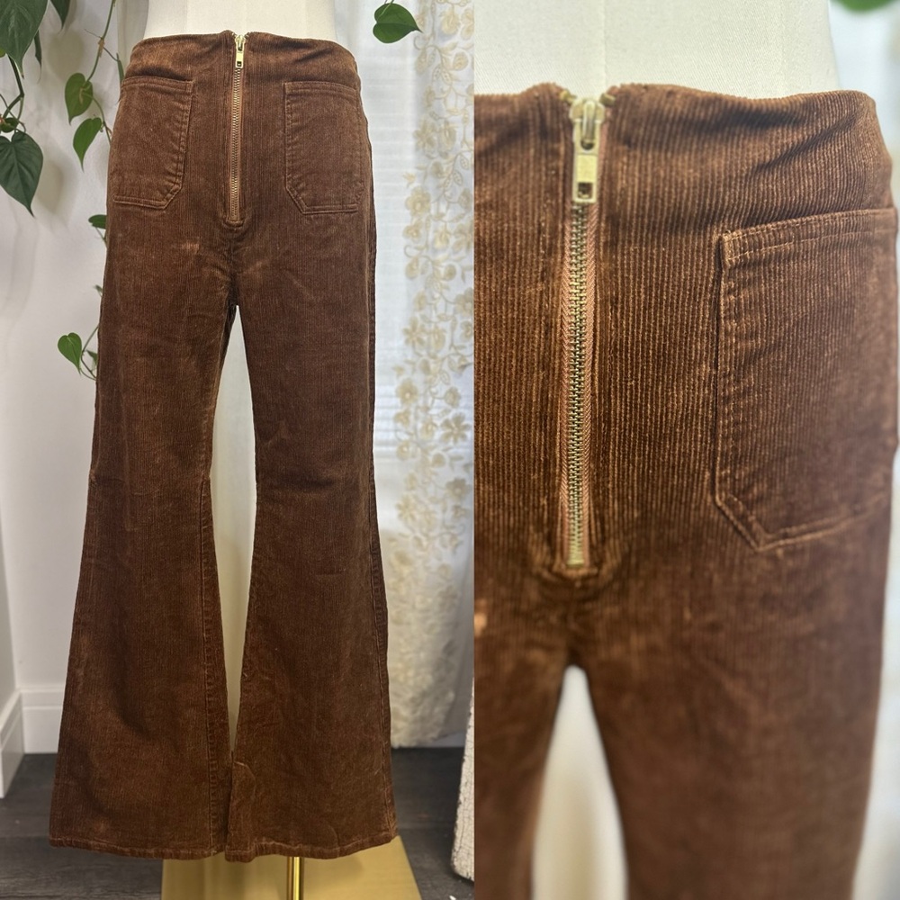 Brown Corduroy Flare Pants